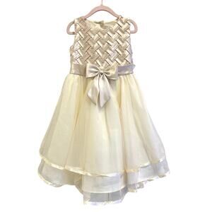 Rare Editions Girls Ivory Gold Party Dress | Special Occasion | Size 5T | NWT